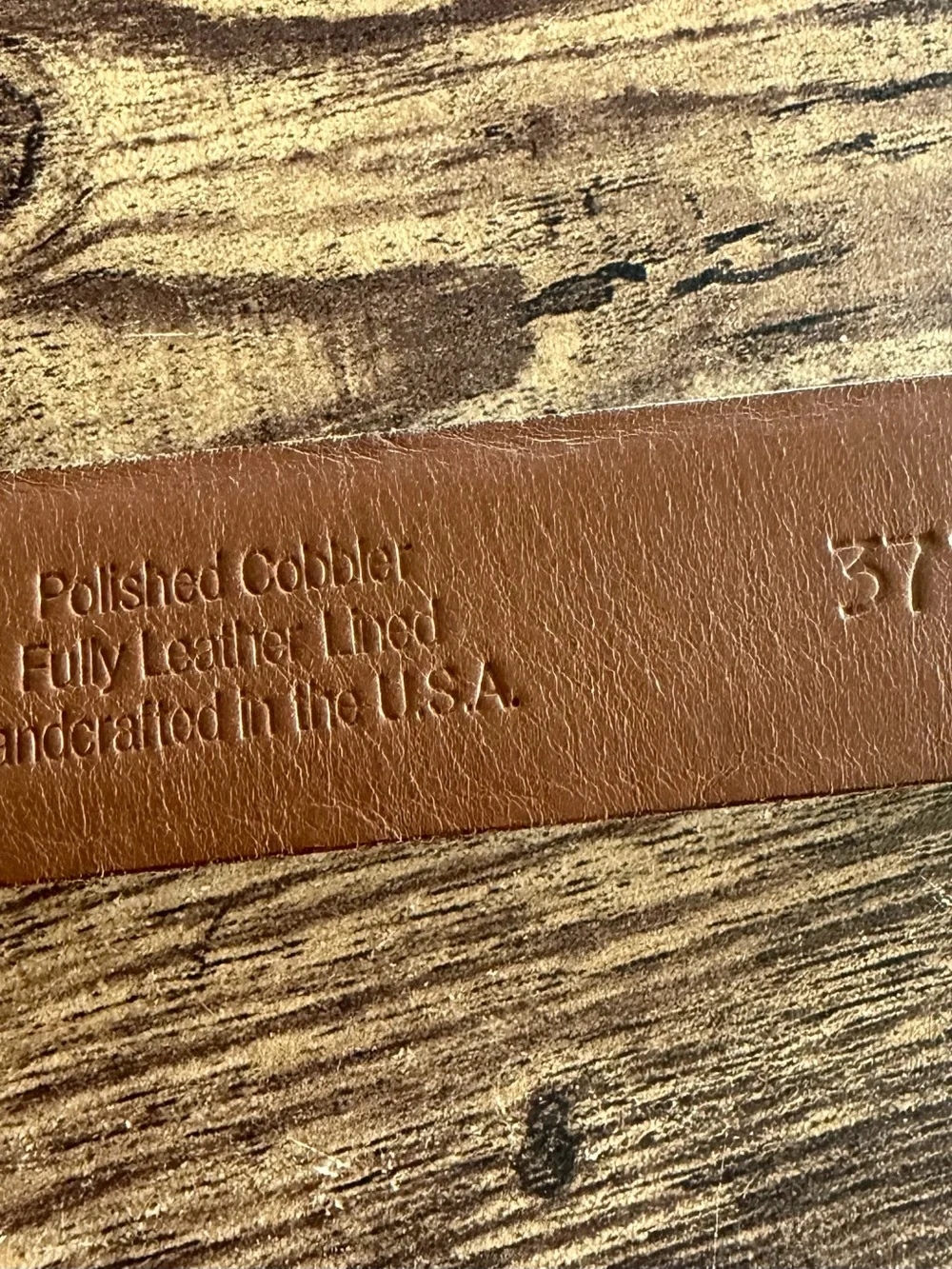 Allen Edmonds Brown Leather Belt with Gold Buckle
